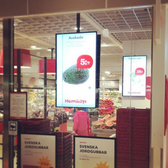 Digital skyltning Hemköp