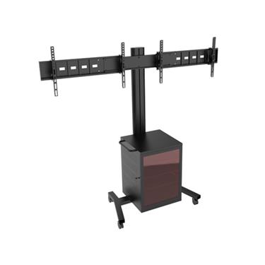 Multibrackets M Public Display Stand 180 Dual MediaBox4 Black VESA Up to 800x400 Max 40kg Golv