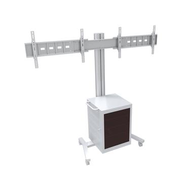 Multibrackets M Public Display Stand 180 Dual MediaBox4 Silver VESA Up to 800x400 Max 40kg Golv