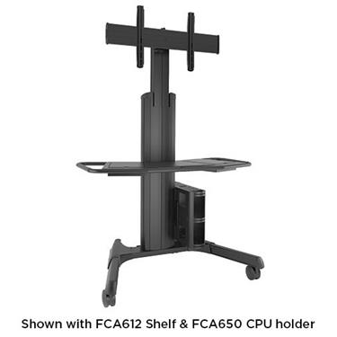 CHIEF LPAUB - Large Fusion, Mobile height adj. floorstand, VESA 200x200-800x400, Max 90,7kg, Black Golv
